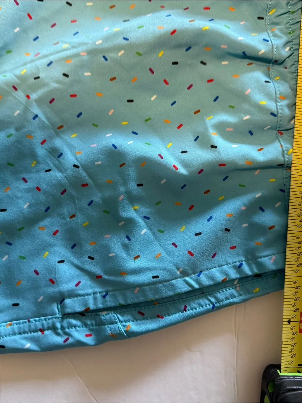 Humankind Light Blue Swim Trunks with Multicolor Speckle